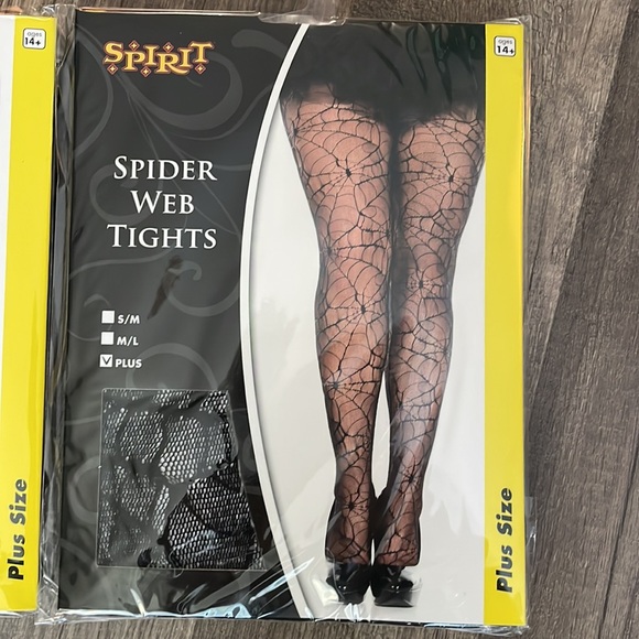 NEW - 2 Pair Plus rhinestone and spiderweb tights - Picture 2 of 7
